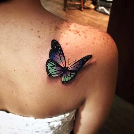 tatuajes mariposas realistas 3D 4 - tatuajes de mariposas