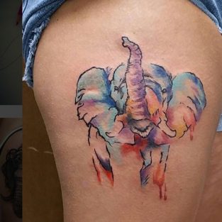 elefantes de colores 3 - tatuajes de elefantes