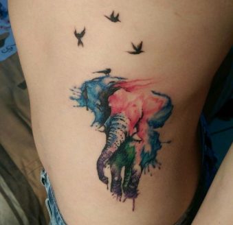 elefantes de colores 6 - tatuajes de elefantes