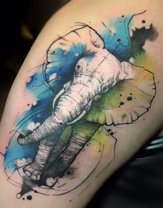elefantes de colores 7 - tatuajes de elefantes
