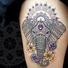 elefantes mandala 7 - tatuajes de elefantes