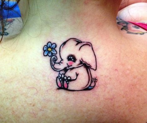 elefantes pequeños 7 - tatuajes para mujeres