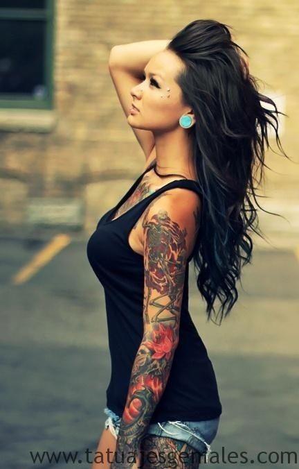 tattoo brazo manga mujer 5 - tatuajes en el brazo