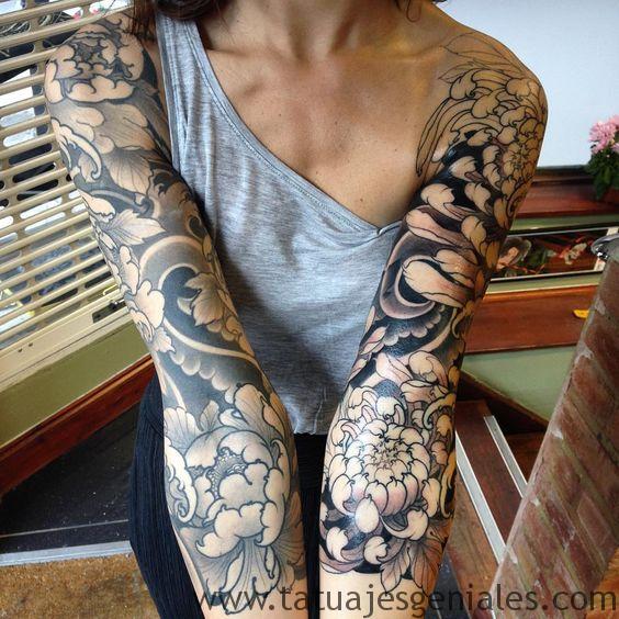 tattoo brazo manga mujer 7 - tatuajes en el brazo
