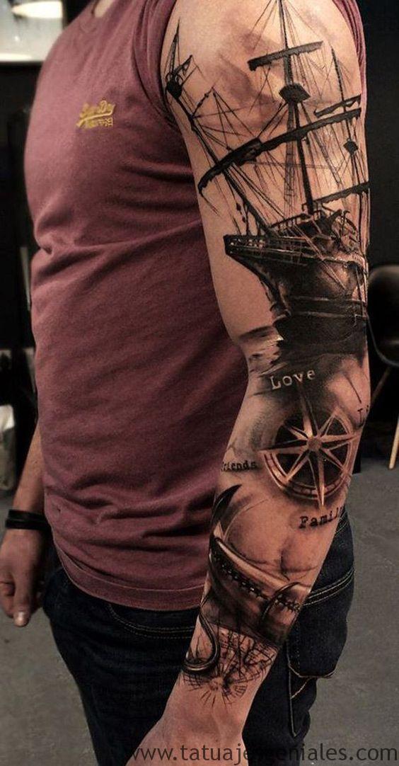 tattoo estrella nautica brazo 6 - tatuajes para hombres