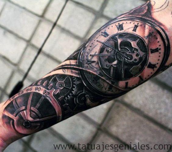 tattoo reloj antiguos 5 - tatuajes de relojes