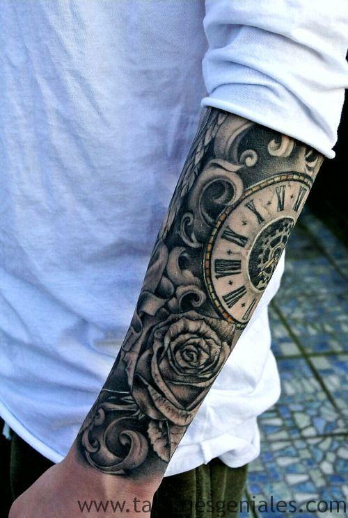 tattoo reloj con rosas 3 -