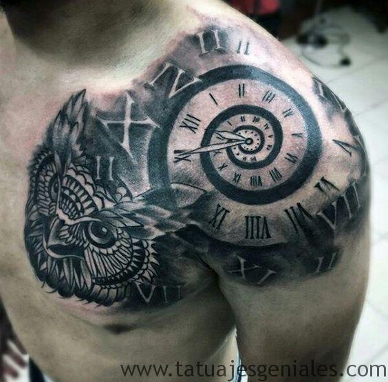 tattoo reloj para hombres 1 - tatuajes de relojes