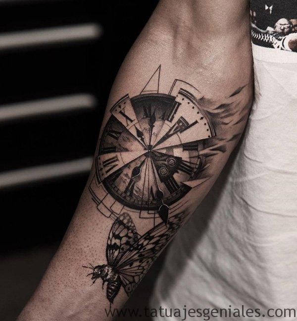 tattoo reloj para hombres 5 - tatuajes de relojes