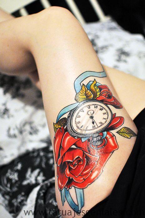 tattoo reloj para mujeres 6 - tatuajes de relojes