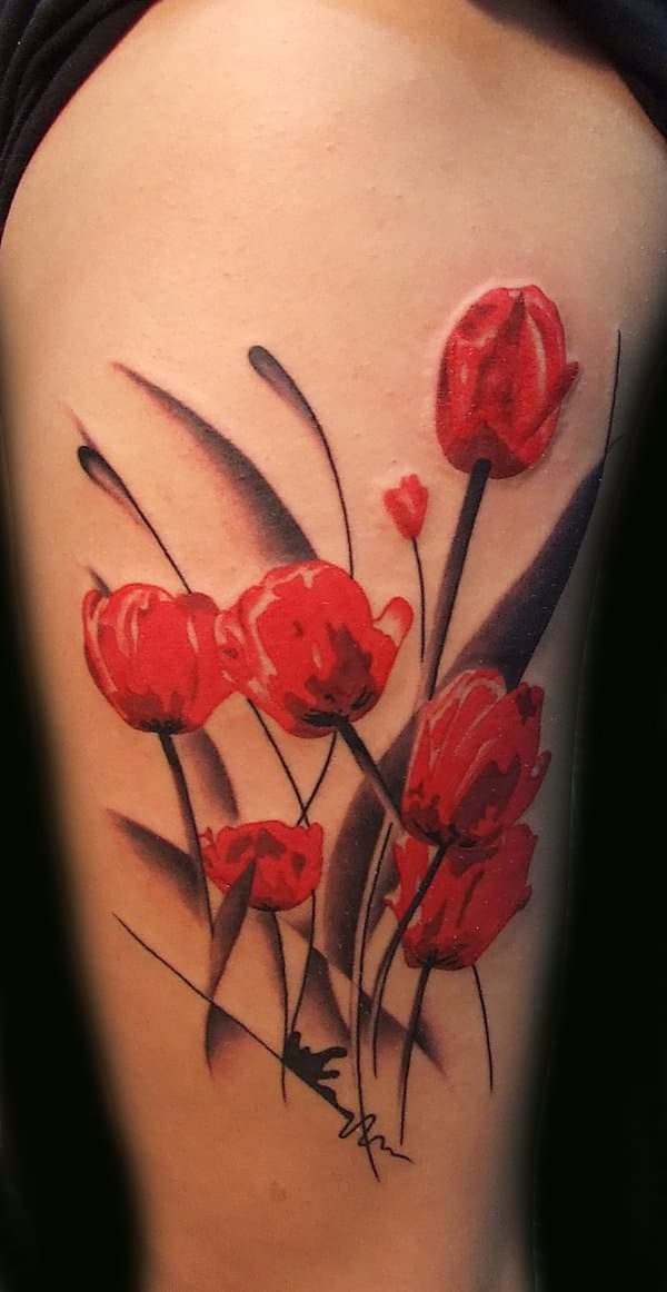 tatuajes de flores de colores 2 -