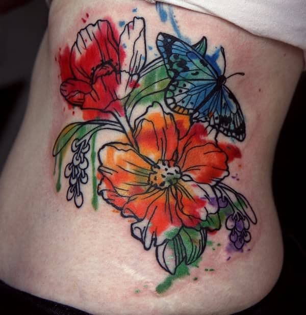 tatuajes de flores de colores 4 -