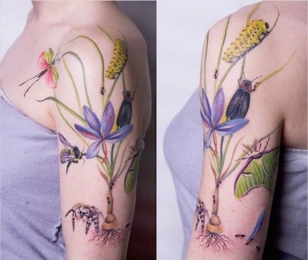 tatuajes de flores de colores 5 -