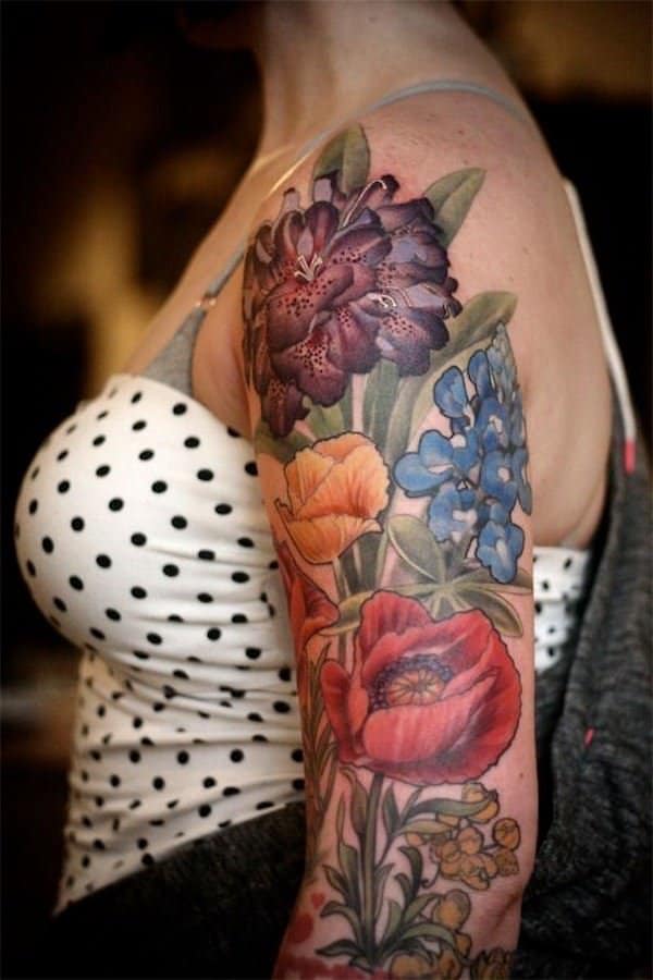 tatuajes de flores en el brazo 5 - tatuajes para mujeres