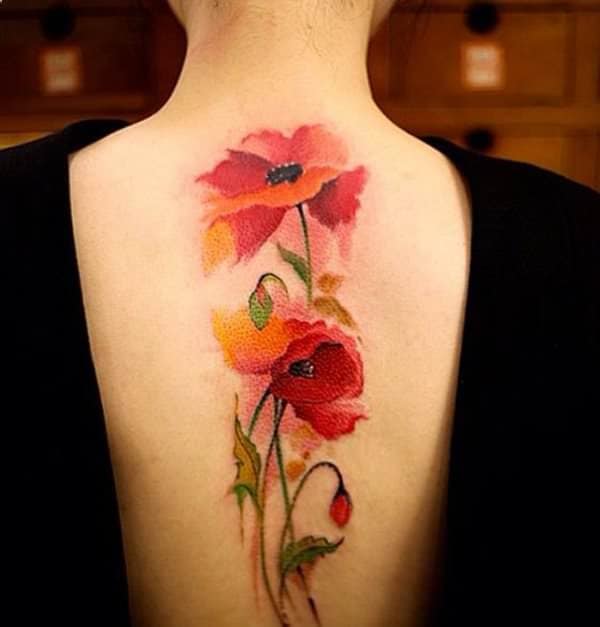 tatuajes de flores en la espalda 12 -