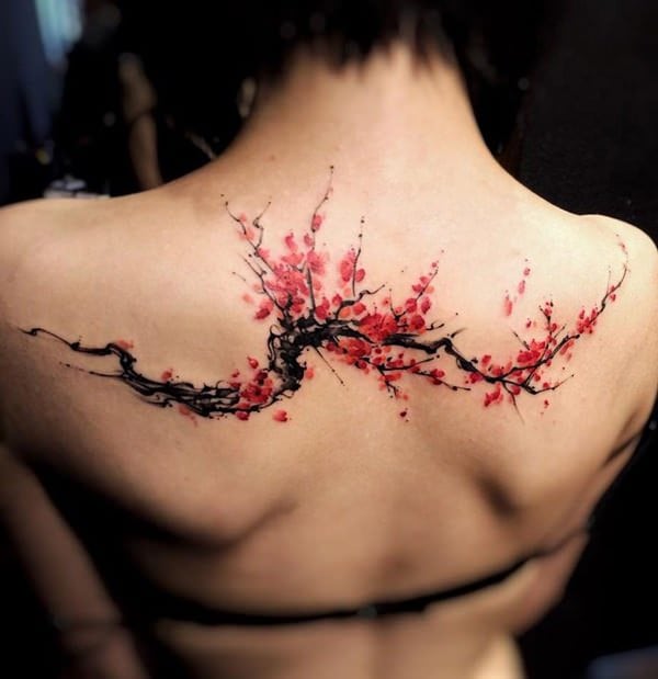 tatuajes de flores en la espalda 16 -