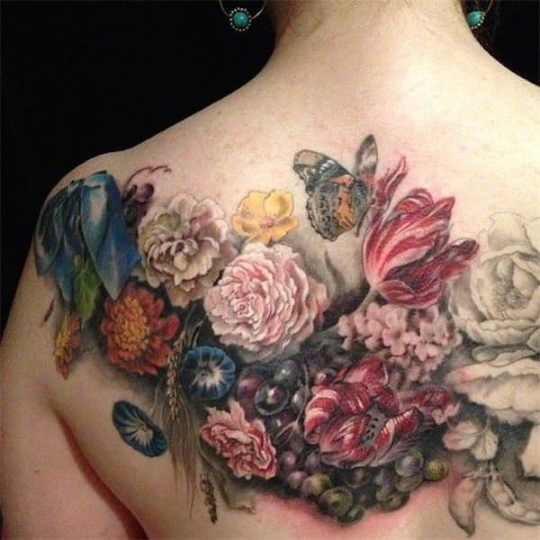tatuajes de flores en la espalda 3 -