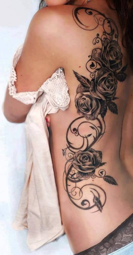 tatuajes de flores en la espalda 4 -