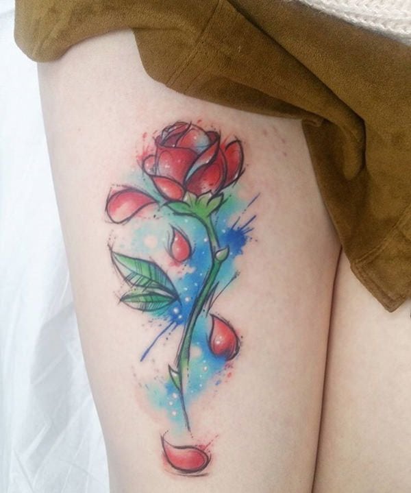 tatuajes de flores en la pierna 7 -