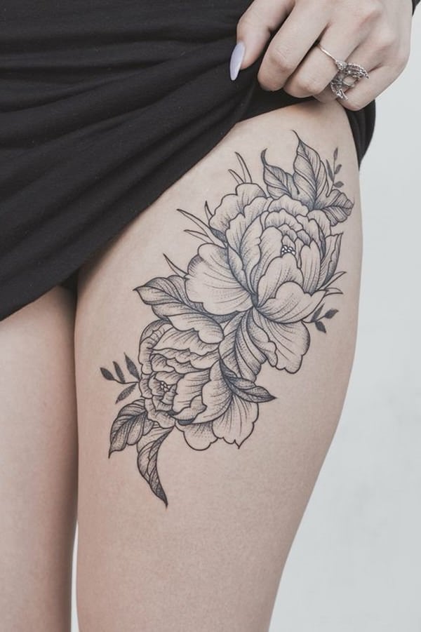 tatuajes de flores en la pierna 8 -