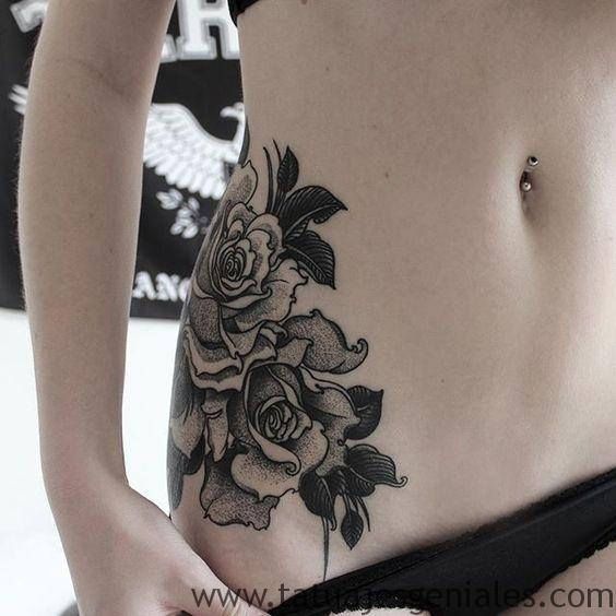 tatuajes enla caderas rosas 1 -