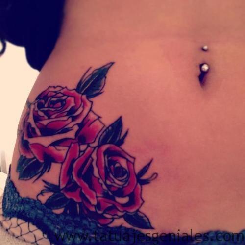 tatuajes enla caderas rosas 2 -