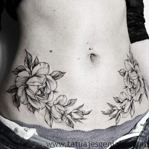 tatuajes enla caderas rosas 4 -