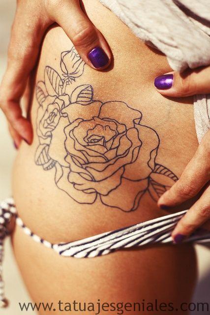 tatuajes enla caderas rosas 5 -