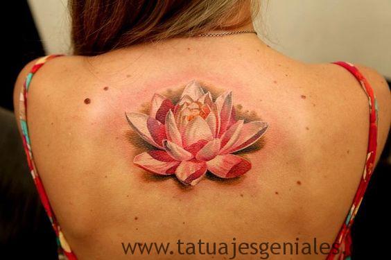 tatuajes flor de loto en 3D