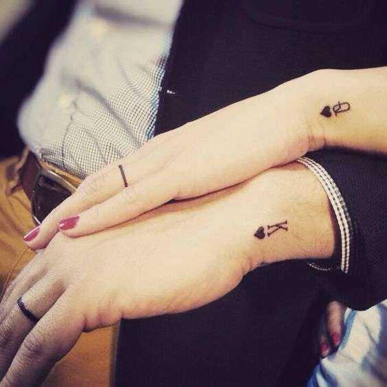 tatuajes para parejasreina y rey de corazones -