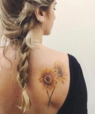 girasoles para mujeres - Tatuajes de sol y luna