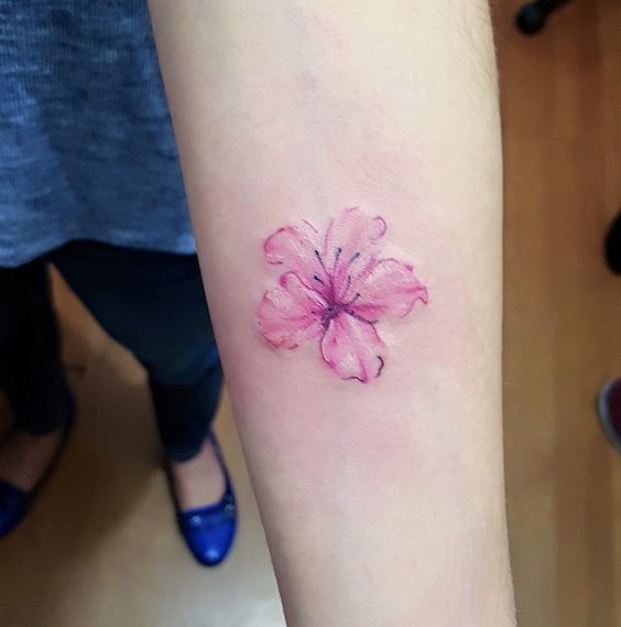 acuarela cerezo 3 - tatuajes de flor de cerezo