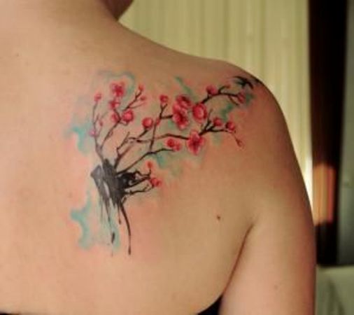 cerezo espalda 6 - tatuajes de flor de cerezo
