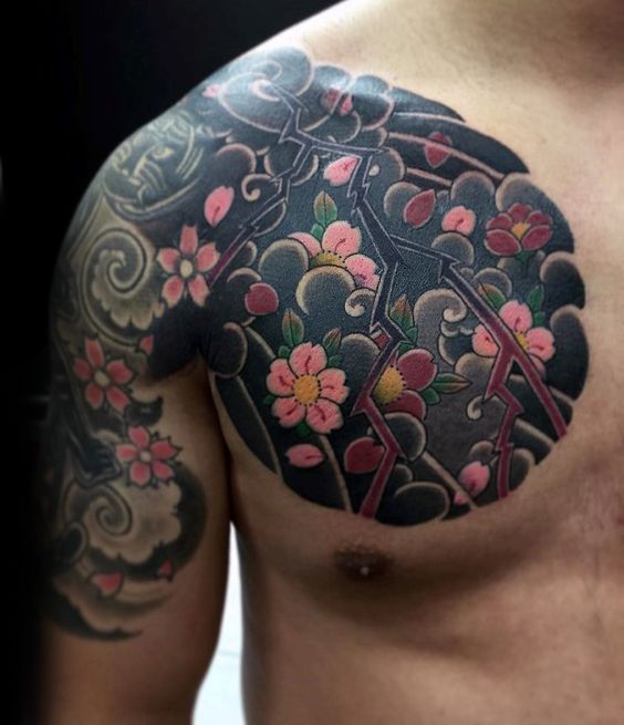 cerezo para hombres 1 - tatuajes de flor de cerezo
