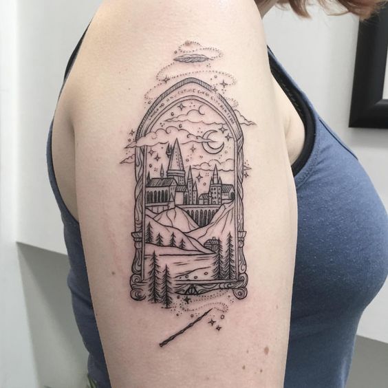 40 Originales Tatuajes de Harry Potter que todo fan quiere tener - Tatuajes Geniales harry potter en brazo 6 - Tatuajes de Harry Potter