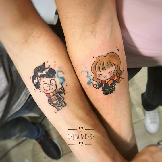40 Originales Tatuajes de Harry Potter que todo fan quiere tener - Tatuajes Geniales para parejas 4 - Tatuajes de Harry Potter