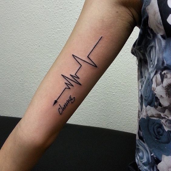pulso cardiaco brazo 7 - Tatuajes de linea de la vida