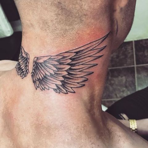 alas en cuello 13 - Tatuajes de alas
