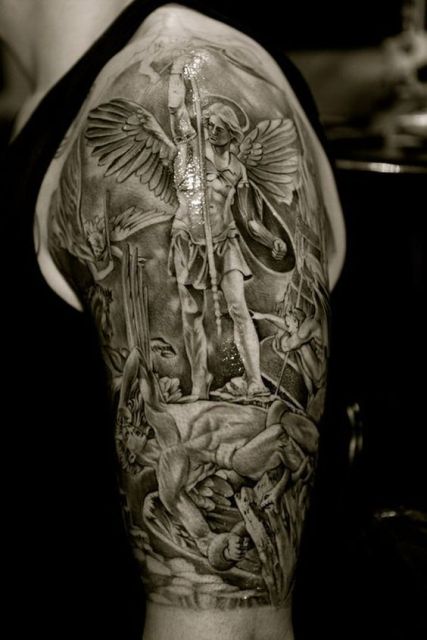 guerrero.jpgs en brazo 2 - tatuajes de ángeles