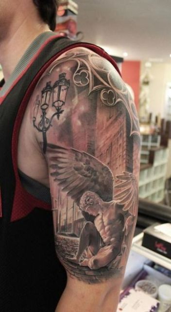 guerrero.jpgs en brazo 3 - tatuajes de ángeles