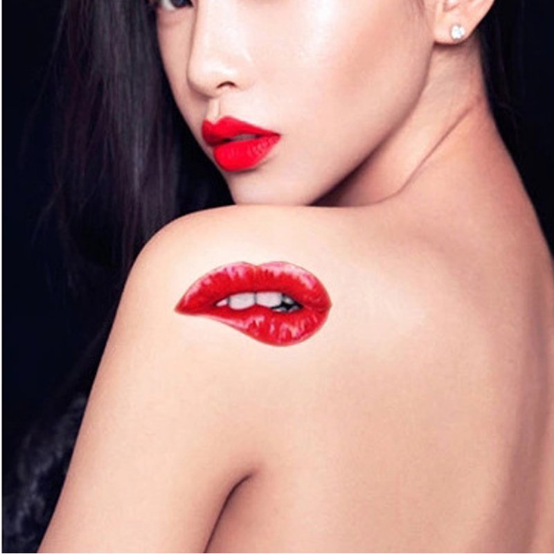 labios rojos rojos 1 - Tatuajes de labios