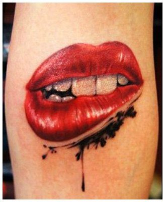 labios rojos rojos 7 - Tatuajes de labios