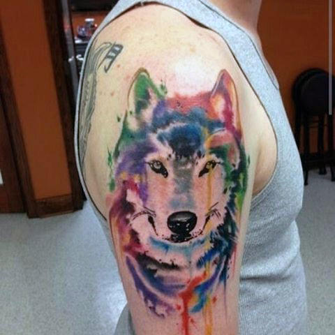 tatuajes de loboen acuarela significado de tatuajes de lobos 2 - tatuajes de lobos