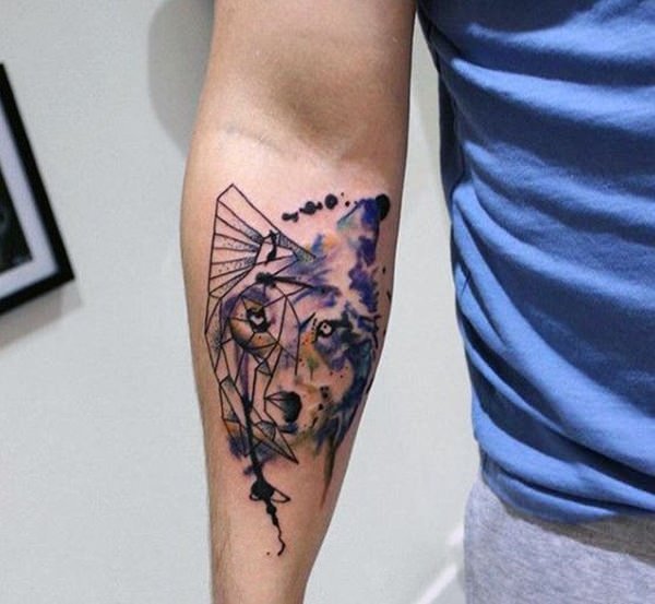 tatuajes de loboen acuarela significado de tatuajes de lobos 3 - tatuajes de lobos