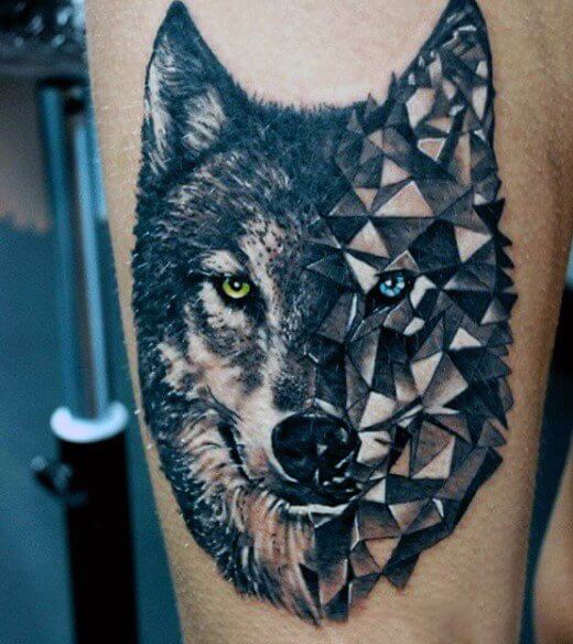 tatuajes lobo geométricos significado tattoo 1 - tatuajes de lobos