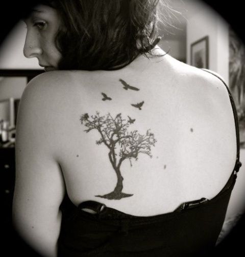 con aves 1 - tatuajes de árboles