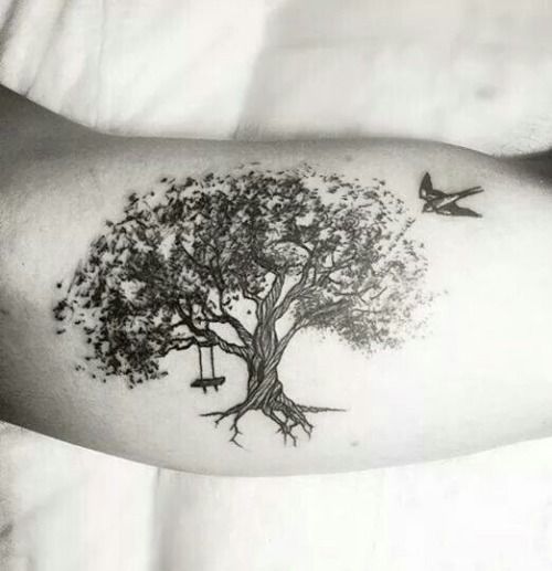 con aves 3 - tatuajes de árboles