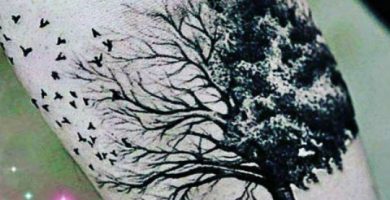+60 IDeas para Tatuajes de Árboles + Diseños + Significados - Tatuajes Geniales con aves 6 -
