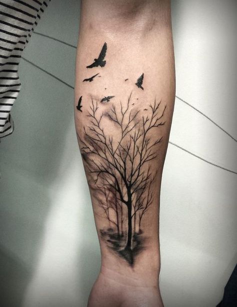 con pajaros 1 - tatuajes de árboles