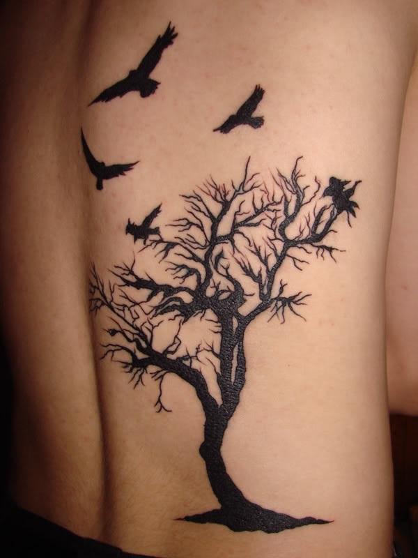 con pajaros 4 - tatuajes de árboles